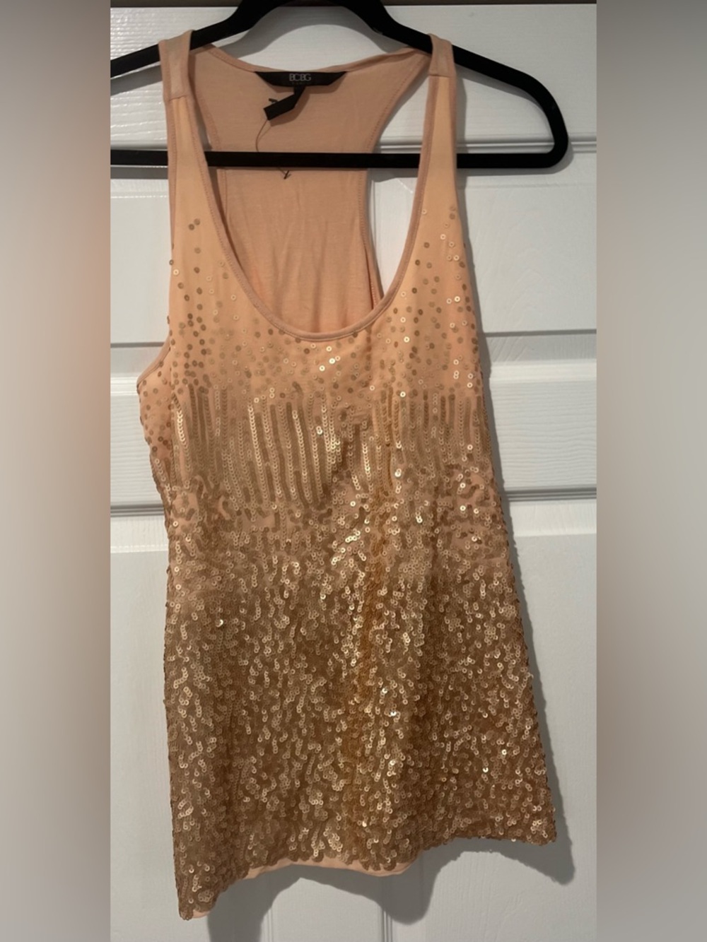 BCBG Peach Sequin Tank Top